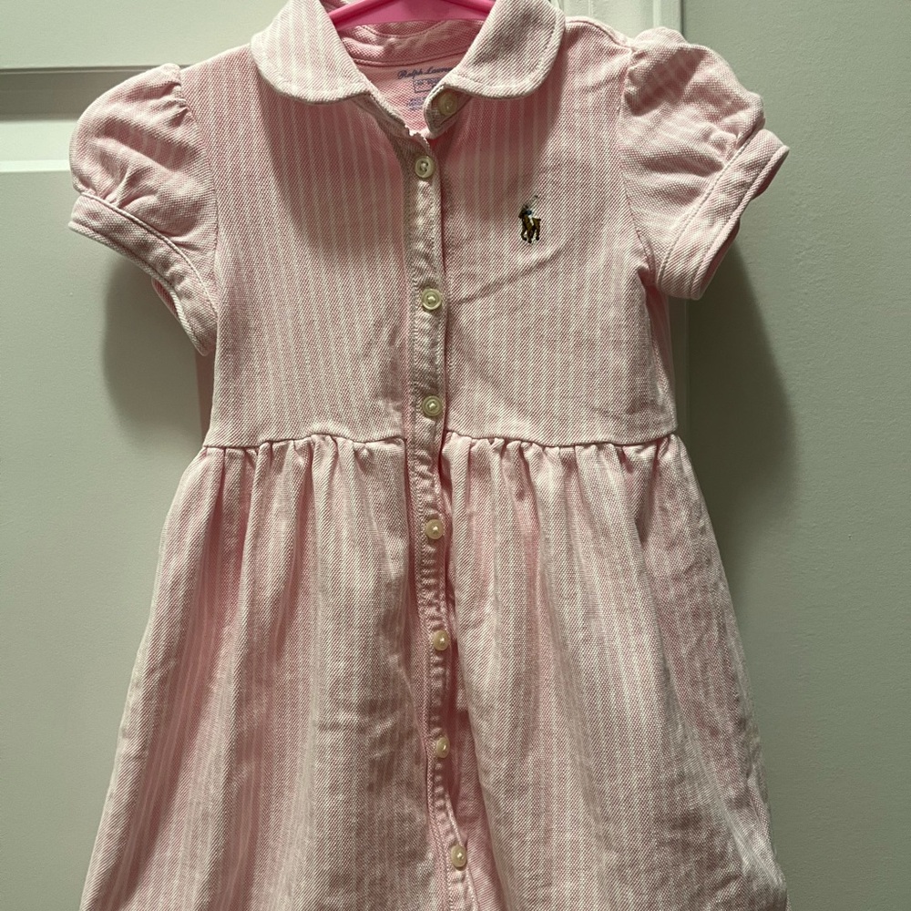 Ralph Lauren babygirls Pink Striped Dress (18m)